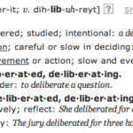 Definition Deliberate