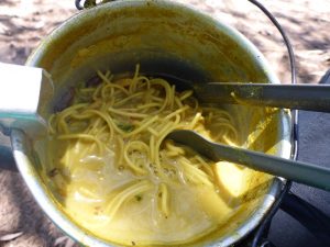 Veggie Laksa Cooking up a treat.