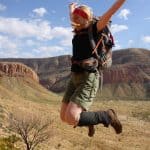 Sept 2014 - Jumping for joy on the Larapinta Track. West McDonnell Ranges, Northern Territory, Australia.