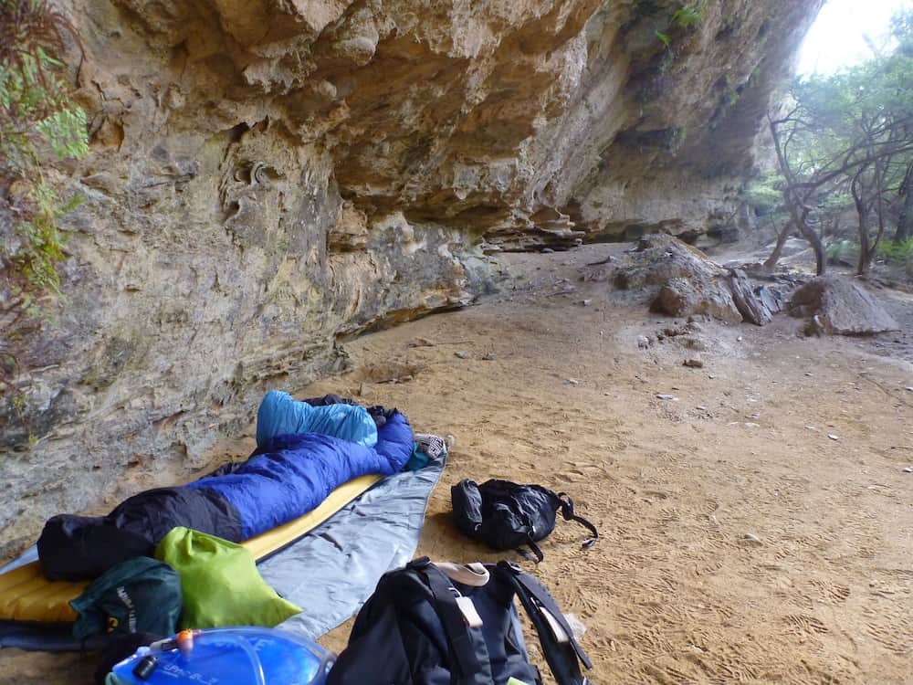 Home for the night in 100 Man Cave, Kanangra-Boyd NP.