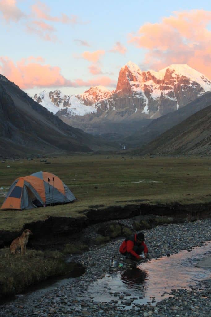 Sunset on the Huayhuash Circuit, Peru.