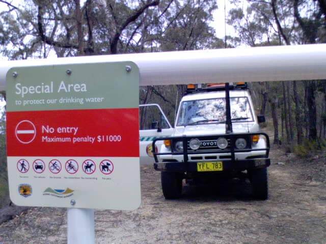 BWRS Troop Carrier inside water catchment area Coxs River