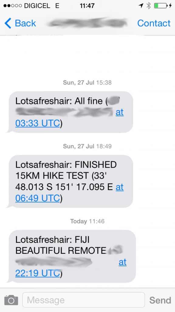 Yellowbrick recipient SMS screengrab