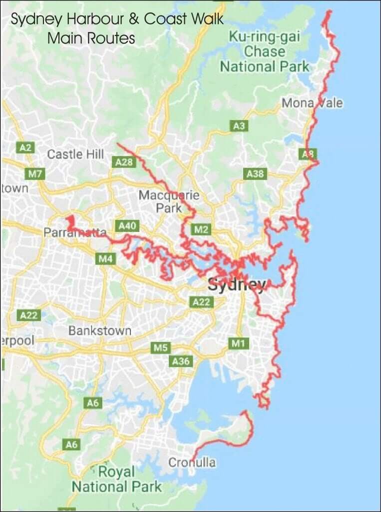 Sydney walks map