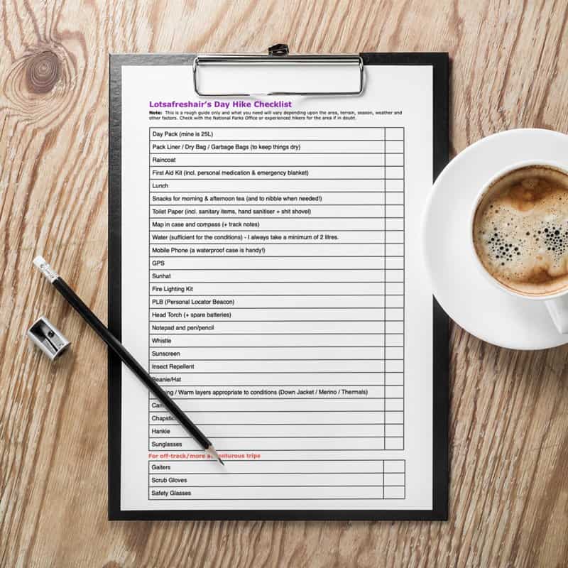 day hike checklist
