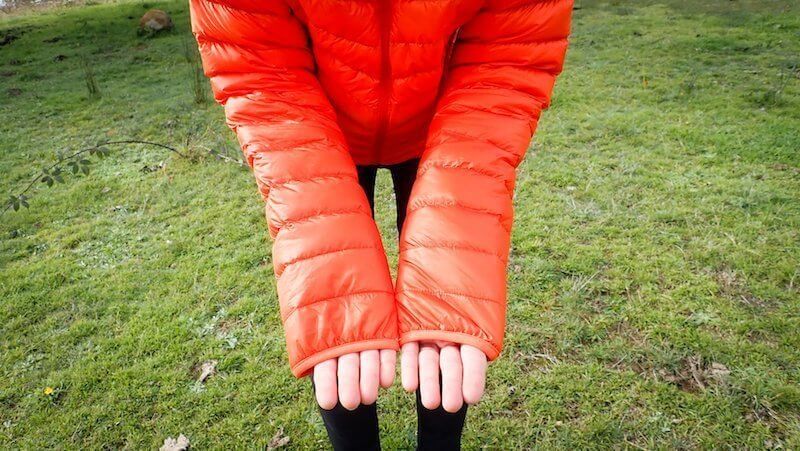 orange down jacket