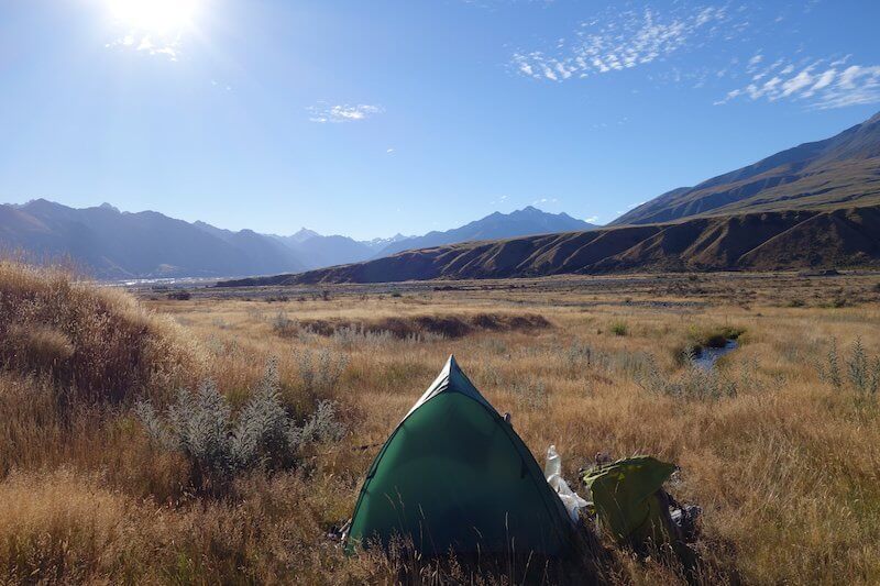 hikers tent in NZ