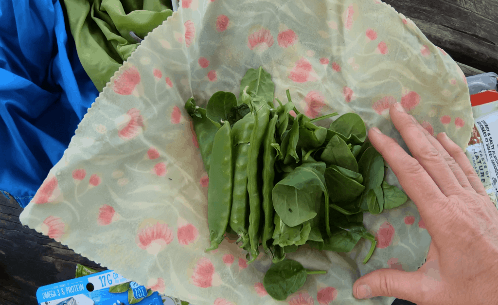 keeping fresh greens in wax wrap