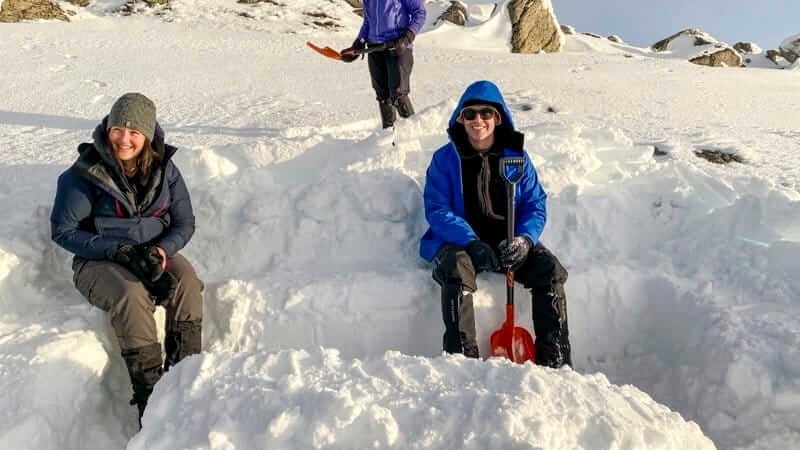 Digging a snow camp