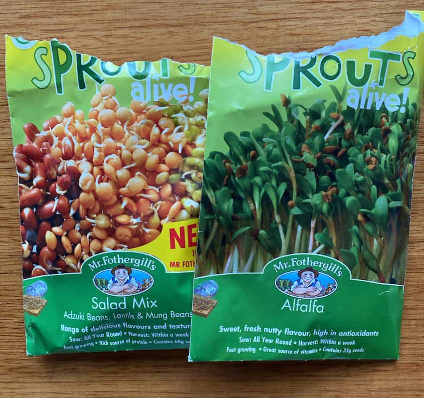 2 packets of sprouting seeds