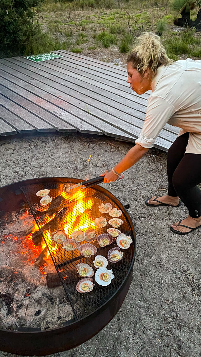 tasmanian scallops cooking wukalina walk