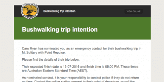 Email sent to nominated contact.